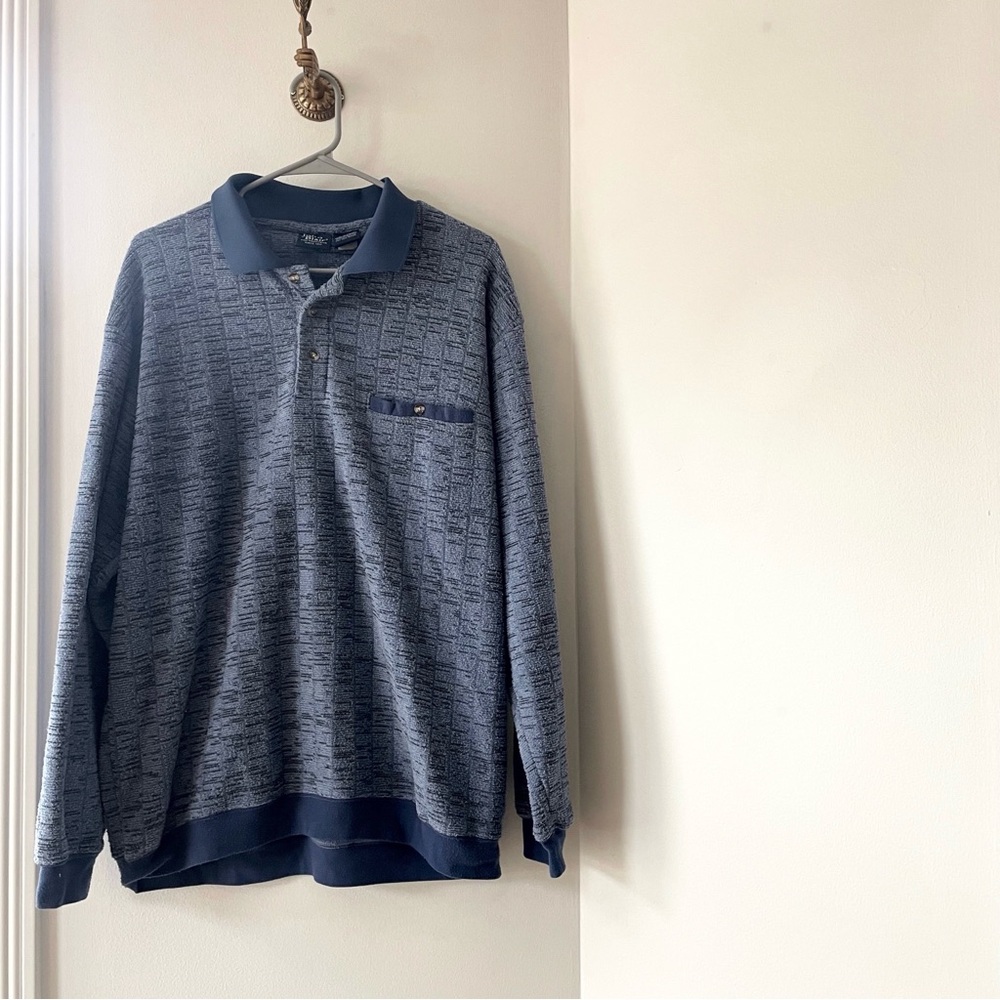 John Blair Blue Fleece Pullover | Large